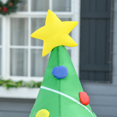 HOMCOM 5FT Inflatable Christmas Tree Xmas Airblown Holiday Decoration Outdoor - 8