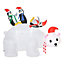 HOMCOM 5ft Outdoor Christmas Inflatable with LED Light, Lighted Blow up Polar Bear with Three Penguins, Giant Yard Party Décor