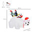 HOMCOM 5ft Outdoor Christmas Inflatable with LED Light, Lighted Blow up Polar Bear with Three Penguins, Giant Yard Party Décor