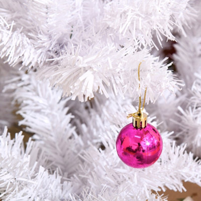 HOMCOM 5ft Snow Artificial Christmas Tree w/ Metal Stand Decorations Home Seasonal Elegant Faux White - 9
