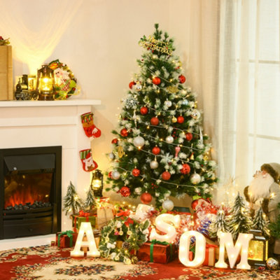HOMCOM 5ft Snow-Dipped Artificial Christmas Tree w/ Red Berries Metal Base Price Comparisons | Compare The Build