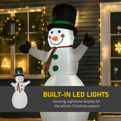 HOMCOM 6.5ft Inflatable Snowman LED Christmas Xmas Air Blown Holiday Decoration Outdoor Garden Decor - 6