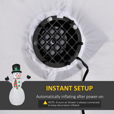 HOMCOM 6.5ft Inflatable Snowman LED Christmas Xmas Air Blown Holiday Decoration Outdoor Garden Decor - 4