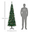 HOMCOM 6.5FT Tall Pencil Slim Artificial Christmas Tree with Realistic Branches, Tip Count and Pine Cones, Pine Needles Tree