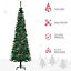 HOMCOM 6.5FT Tall Pencil Slim Artificial Christmas Tree with Realistic Branches, Tip Count and Pine Cones, Pine Needles Tree