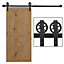 HOMCOM 6.6ft Sliding Wood Barn Door Hardware Kits Track Industrial Style A Set
