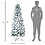 HOMCOM 6 Feet Prelit Artificial Snow Flocked Christmas Tree with Warm White LED Light, Holiday Home Xmas Decoration, Green White