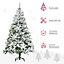 HOMCOM 6 Ft Snow Flocked Artificial Christmas Tree Xmas Pine Tree with Realistic Branches, Auto Open and Steel Base, Green