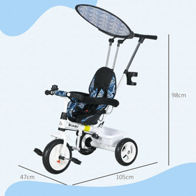 6-in-1 Baby Tricycle With Push Handle - Adjustable Grow-with-Me Trike For 18M-5 Years