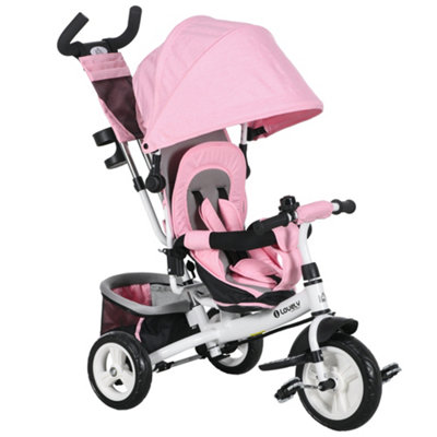 HOMCOM 6 in 1 Kids Trike, Stroller with Parent Handle, Green main image 0