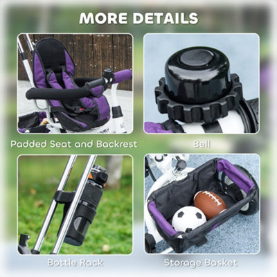 6-in-1 Toddler Tricycle, Kids Trike With Rotatable Seat Removable Canopy Safety~1gkni3ibdq800