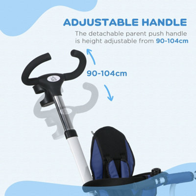 thumbnail image 2 of HOMCOM 6-in-1 Kids Trike – Blue, Adjustable Parent Handle, Foldable, Ages 1-2, UK Made 2 of 3