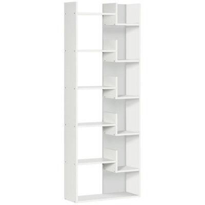HOMCOM 6 Tier Bookshelf Freestanding Decorative Storage Shelves