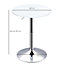 HOMCOM 60cm Adjustable Height Round Bar Table w/ Swivel Top Metal Frame White