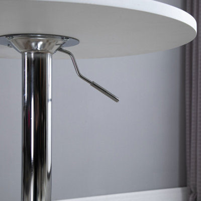 HOMCOM 60cm Adjustable Height Round Bar Table with Swivel Top White