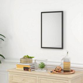 HOMCOM 60x40cm Wall Bathroom Mirror for Home Decor, Vanity Mirror, Black