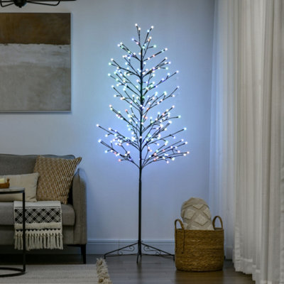6ft Artificial Tree Light with 180 Colour LED Light for Home