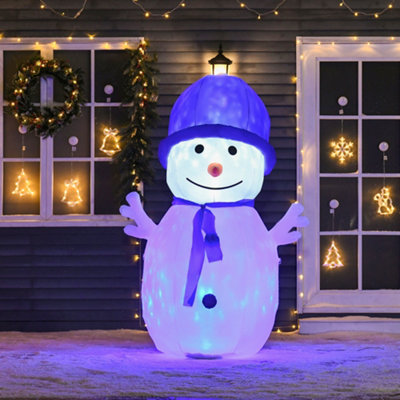 HOMCOM 6ft Christmas Inflatable Snowman Outdoor LED Light Blow Up ...