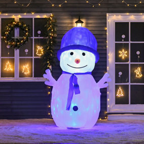 HOMCOM 6ft Christmas Inflatable Snowman Outdoor LED Light Blow Up Decoration for Home Indoor Garden Lawn