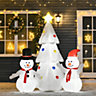 HOMCOM 6ft Christmas Inflatable Tree with Star and Snowmen, LED Lighted for Home Indoor Outdoor Garden Lawn Decoration Party Prop