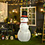 HOMCOM 6ft Giant Inflatable Snowman Christmas Decoration w/ LED Lights Accessories Cute Family Fun Seasonal Outdoor Indoor