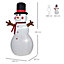 HOMCOM 6ft Giant Inflatable Snowman Christmas Decoration w/ LED Lights Accessories Cute Family Fun Seasonal Outdoor Indoor