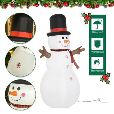 HOMCOM 6ft Giant Inflatable Snowman Christmas Decoration w/ LED Lights Accessories Cute Family Fun Seasonal Outdoor Indoor - 5