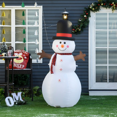 HOMCOM 6ft Giant Inflatable Snowman Christmas Decoration w/ LED Lights Accessories Cute Family Fun Seasonal Outdoor Indoor - 7