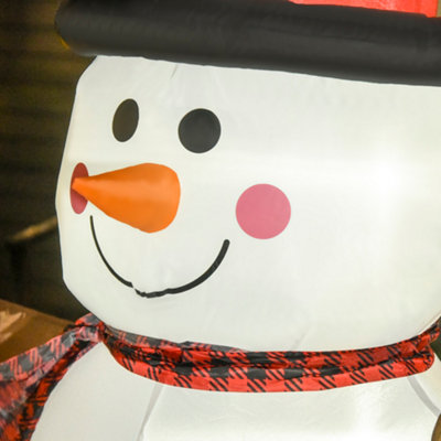 HOMCOM 6ft Giant Inflatable Snowman Christmas Decoration w/ LED Lights Accessories Cute Family Fun Seasonal Outdoor Indoor - 9