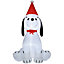 HOMCOM 6ft Inflatable Christmas Puppy Dog Wearing Santa Hat Lighted Outdoor Decoration Blow Up Decor for Holiday Indoor