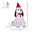 HOMCOM 6ft Inflatable Christmas Puppy Dog Wearing Santa Hat Lighted Outdoor Decoration Blow Up Decor for Holiday Indoor