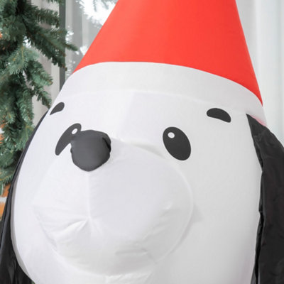 HOMCOM 6ft Inflatable Christmas Puppy Dog Wearing Santa Hat Lighted Outdoor Decoration Blow Up Decor for Holiday Indoor - 9
