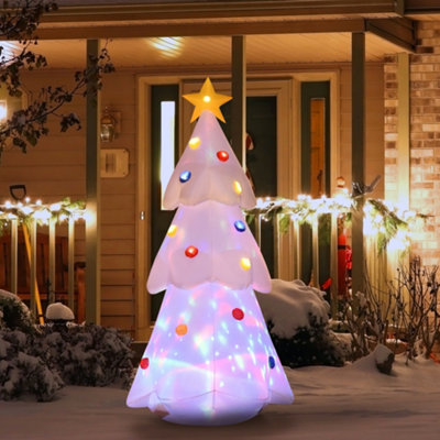 6ft Inflatable Christmas Tree w/ Star and Decorations LED