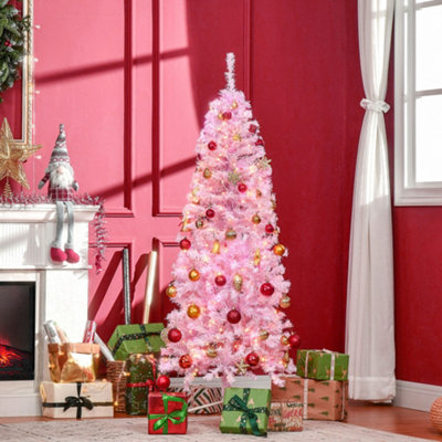 HOMCOM 6FT Prelit Artificial Christmas Tree Holiday Home Décor w/ 300 LED Light Price Comparisons | Compare The Build