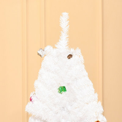 HOMCOM 6ft Snow Artificial Christmas Tree w/ Metal Stand Decorations Home Seasonal Elegant Faux White - 8