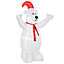 HOMCOM 6ft Tall Outdoor Inflatable Bear Airblown Projection Holiday Christmas Lawn Décor