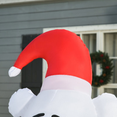 HOMCOM 6ft Tall Outdoor Inflatable Bear Airblown Projection Holiday Christmas Lawn Décor - 8