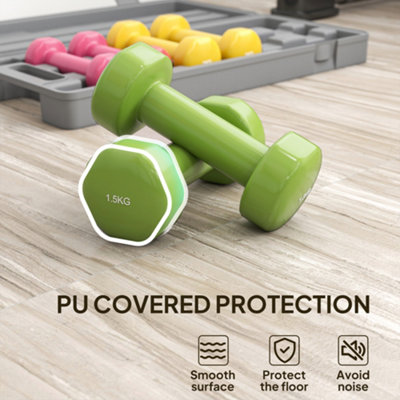 HOMCOM 6kg Dumbbell Fitness Weights Set for Men and Women, Home