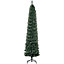 HOMCOM 7.5FT Artificial Snow Dipped Christmas Tree Xmas Pencil Tree Holiday Indoor Decoration with Foldable Black Stand, Green