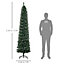 HOMCOM 7.5FT Artificial Snow Dipped Christmas Tree Xmas Pencil Tree Holiday Indoor Decoration with Foldable Black Stand, Green