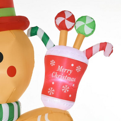thumbnail image 2 of TURNMEON 3.5Ft Christmas Inflatable Gingerbread - LED Light Up Outdoor Window Decoration 2 of 10