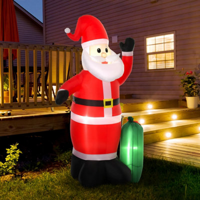 HOMCOM 7.5ft Inflatable Christmas Santa Claus with LED Air Blown Xmas ...