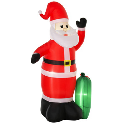 HOMCOM 7.5ft Inflatable Christmas Santa Claus with LED Air Blown Xmas Décor Holiday Outdoor Yard Decoration