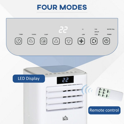 HOMCOM 7000 BTU Mobile Air Conditioner Indoor Portable AC Unit, White