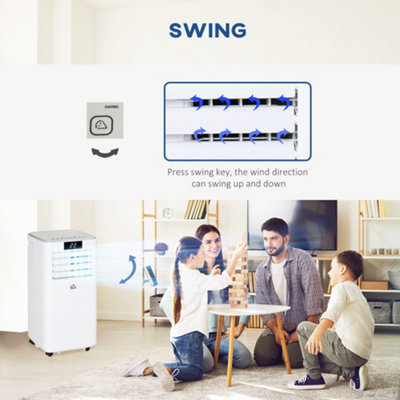 HOMCOM 7000 BTU Mobile Air Conditioner Indoor Portable AC Unit, White
