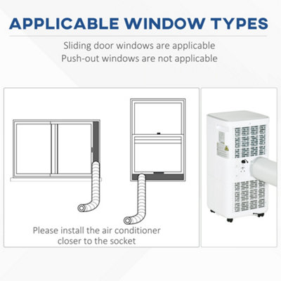 HOMCOM 7000 BTU Mobile Air Conditioner Indoor Portable AC Unit, White