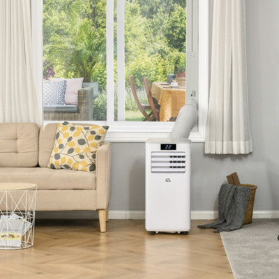 HOMCOM 7000 BTU Mobile Air Conditioner Portable AC Unit w/ RC, White