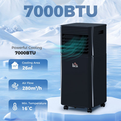 HOMCOM 7000BTU Portable Air Conditioner 4 Modes LED Display Timer Home  Office Black | DIY at Bu0026Q