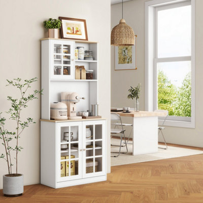 Small white cabinet with glass doors hotsell