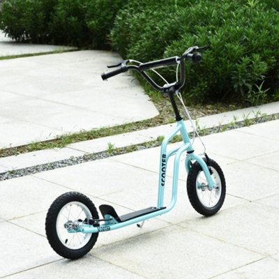 HOMCOM 75-80cm Kids Kick Scooter w/ Adjustable Handlebar Inflatable ...